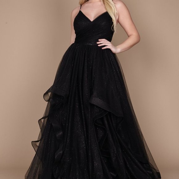 Dylan & David's Sparkling Long Black Gown - Picture 1 of 3